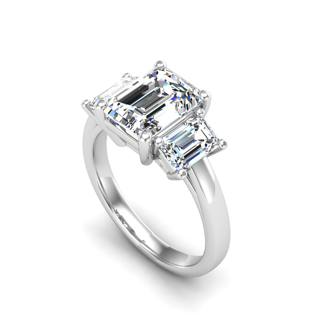 Korman Signature 'Aaliyah' Emerald Three-Stone Engagement ring
